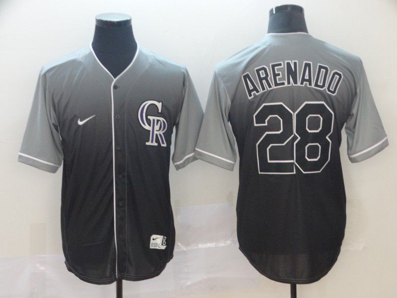Men Colorado Rockies #28 Arenado Grey Nike Fade MLB Jersey